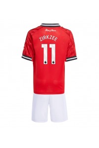 Fotbalové Dres Manchester United Joshua Zirkzee #11 Dětské Domácí Oblečení 2025-26 Krátký Rukáv (+ trenýrky)